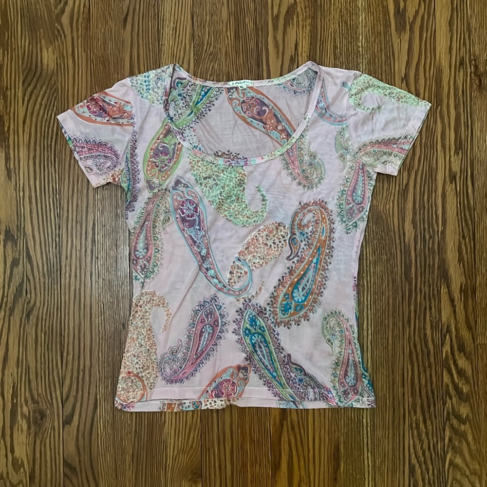 Pashma 100% silk paisley top size XL